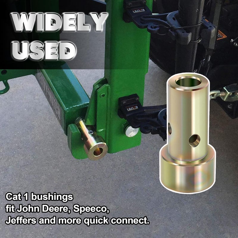VONLX Cat 1 Quick Hitch Adapter Bushings Set 4 Sleeves & 8 Lynch Pins Compatible with Category 1 Tractors Heavy-Duty Zinc-Plated Steel for 3-Point Quick Hitch Systems - Image 5